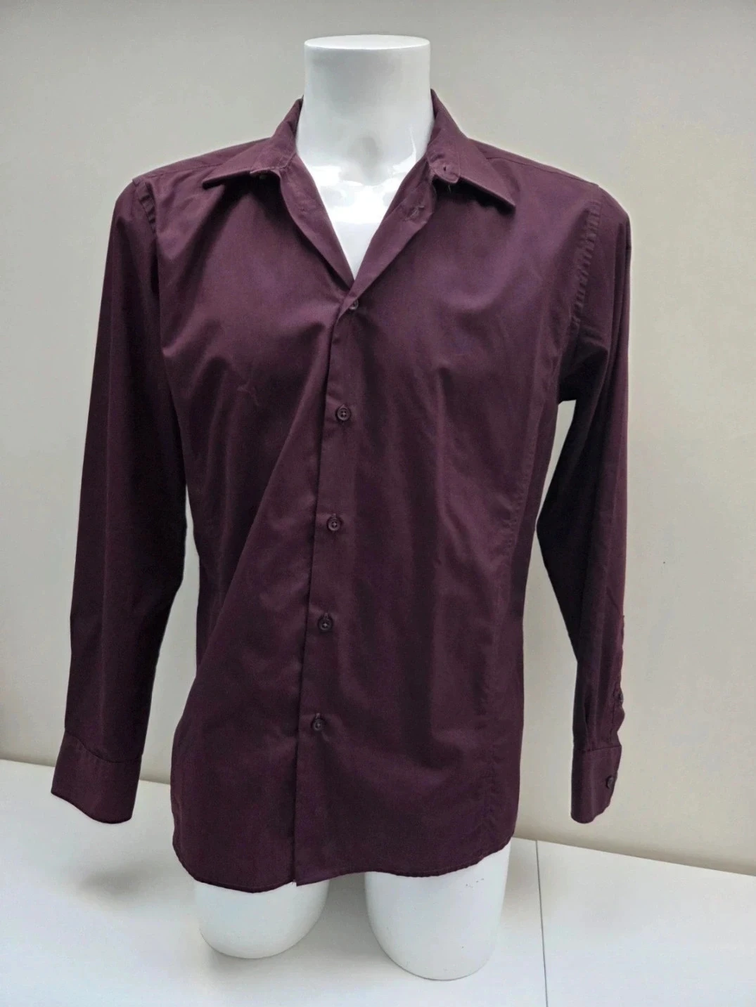 Chemise aubergine manches longues 42 neuve